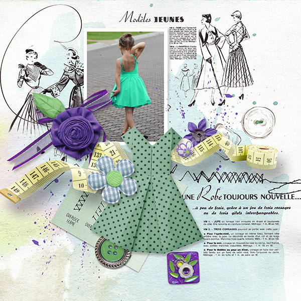 Digital scrapbook layout using Ma Jolie Robe by reginafalango