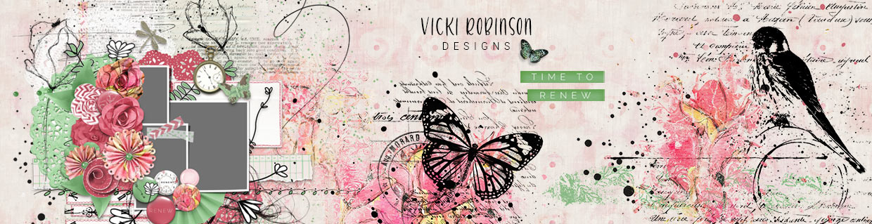 Digital Scrapbook Collection Monthly Special Vicki Robinson Time to Renew