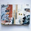 Mixed media junk journal page created by Rachel Jefferies with printed elements and papers from the "Made for This" collection