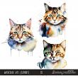 Watercolor Cats Digital Scrapbook Elements Preview by Sarapullka Scraps