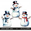 CU Watercolor Snowmans Digital Scrapbook Elements Preview by Sarapullka Scraps