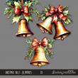 CU Watercolor Christmas Bells Digital Scrapbook Elements Preview by Sarapullka Scraps