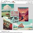 Road Trip {Collage Bits} by Mixed Media by Erin Collage Bits Cards