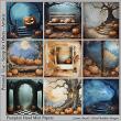 Pumpkin Head Digital Art Mini Kit Papers by Lynne Anzelc & Cheryl Budden