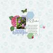 Digital Scrapbooking Layout by Tiffany using Ajisai Hydrangeas Pocketcards by ninigoesdigi at Oscraps