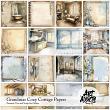 Grandmas Cozy Cottage Digital  Art Papers by Art Addicts