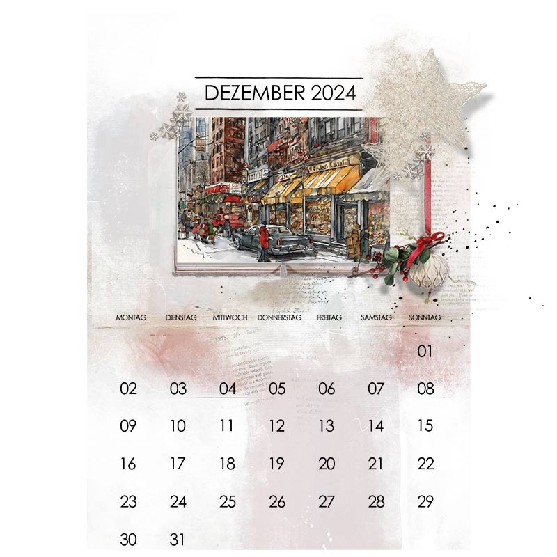 Calendar Grids 2024 Stamps Brushes Graphic by LetsArtShop