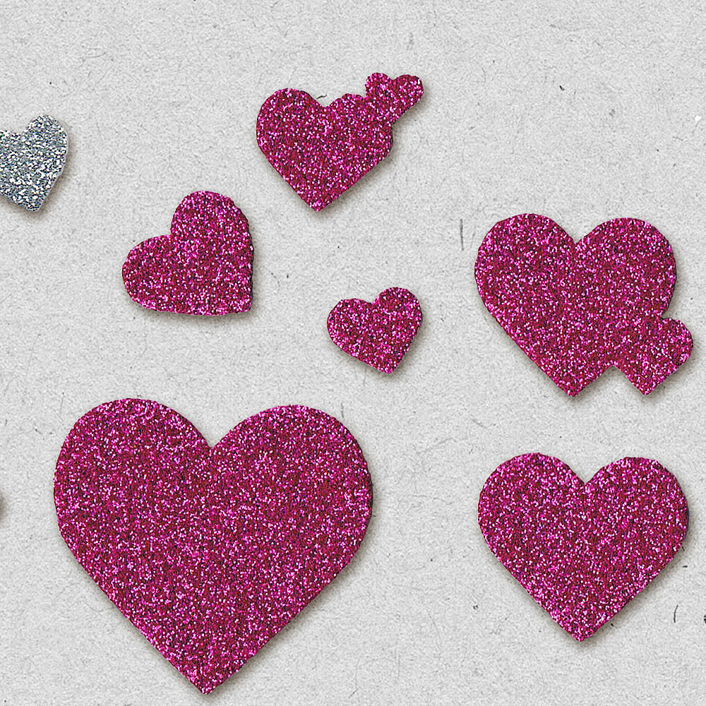 Creative Path Glitter Heart Shape Stickers Embellishments DIY Crafts  Scrapbooking Cardmaking Journal Self Adhesive Decoration