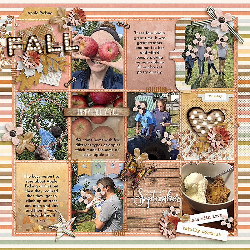 Digital Scrapbook Pack, September Calendar Kit by Connection Keeping