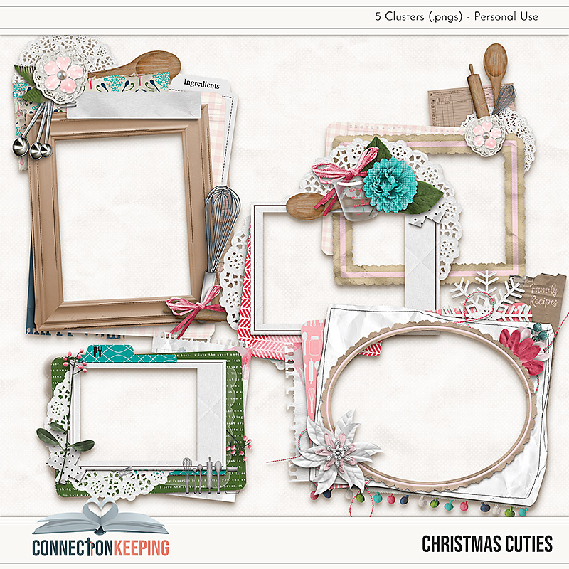 Digital Scrapbook Pack, Christmas Cuties Templates by Connection Keeping