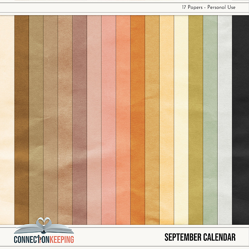 Digital Scrapbook Pack, September Calendar Kit by Connection Keeping