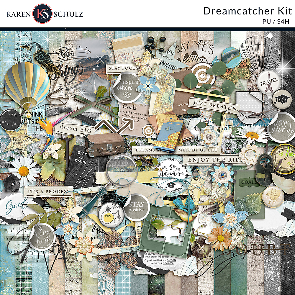 Digital Scrapbook Pack, Dreamcatcher Collection by Karen Schulz Designs