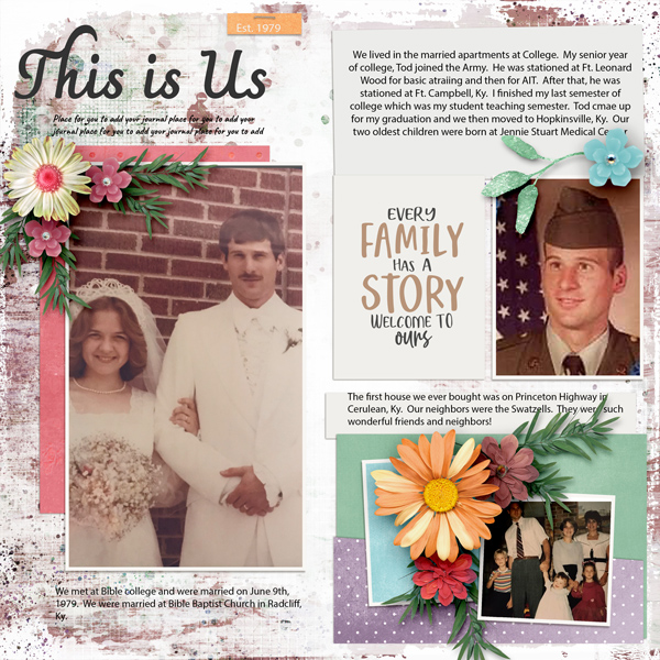 Our Story Begins Right Here Digital Scrapbooking Elements, Wedding