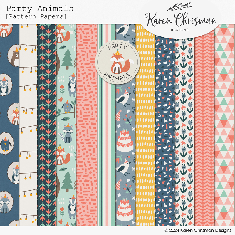 Party Animals Pattern Papers by Karen Chrisman
