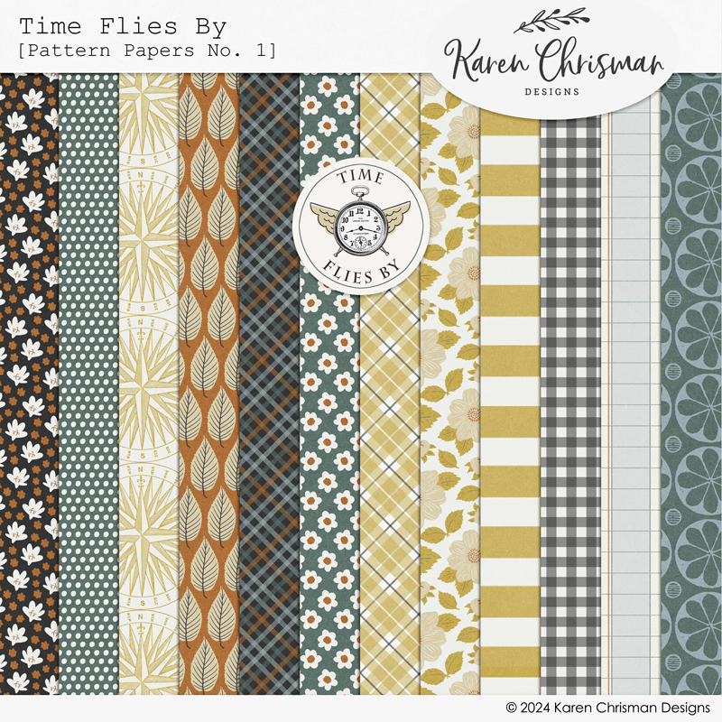 Time Flies By Pattern Papers No. 1 by Karen Chrisman