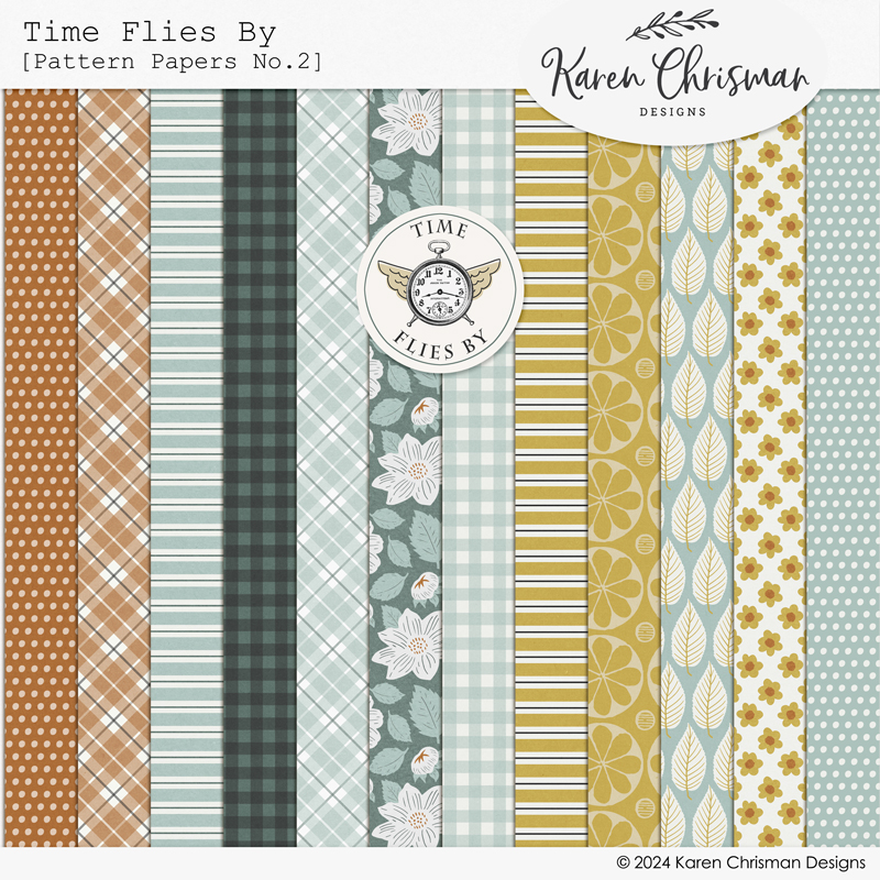 Time Flies By Pattern Papers No. 2 by Karen Chrisman