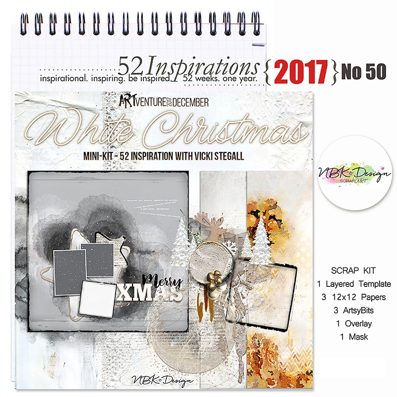 52 Inspirations 2017 No 50 White Christmas Mini Kit by NBK Design