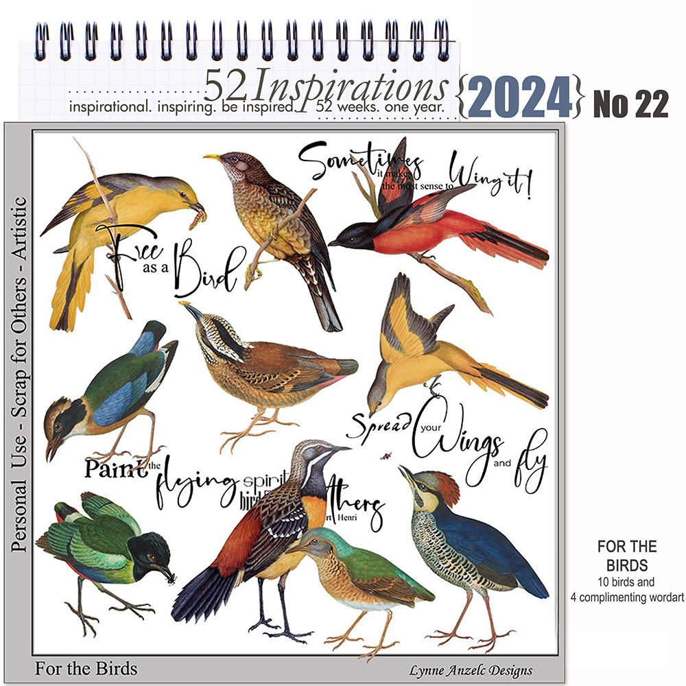 52 Inspirations 2024 No 22 For the Birds by Lynne Anzelc Designs