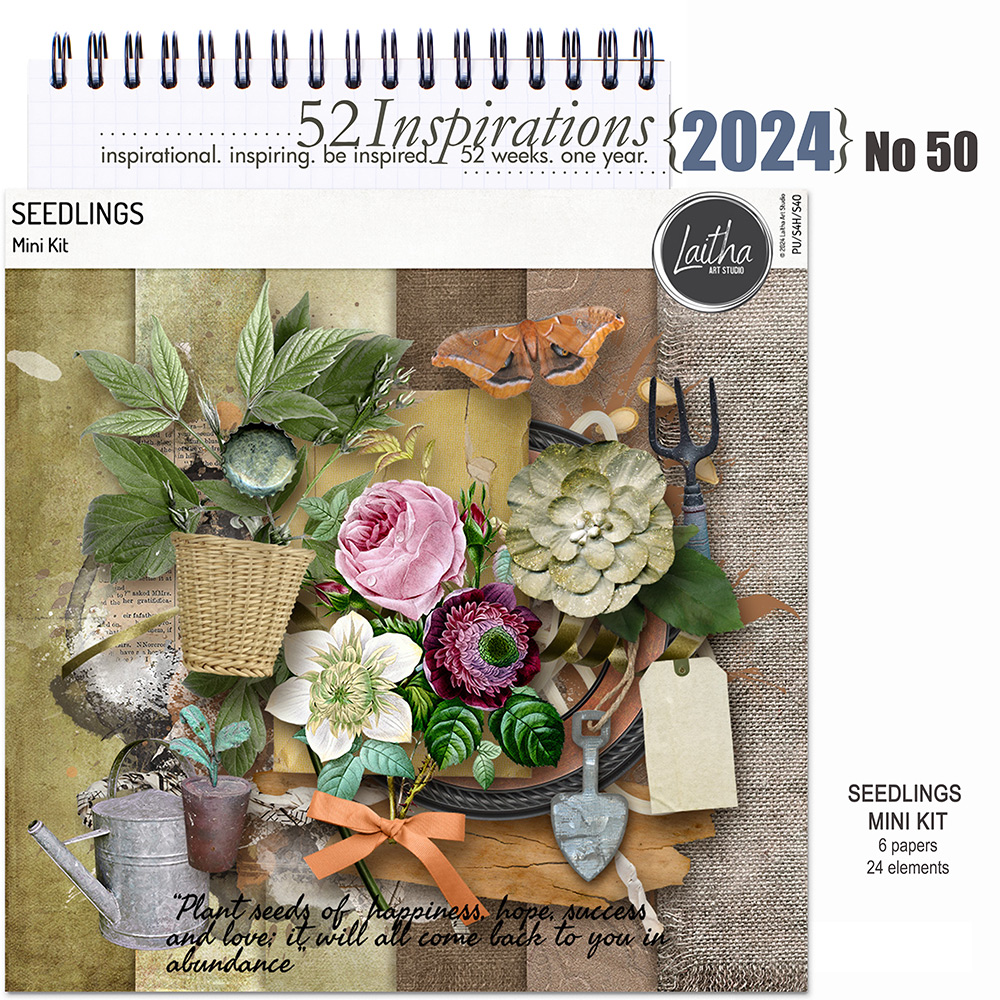 52 Inspirations 2024 No 50 Seedlings Mini Kit by Laitha