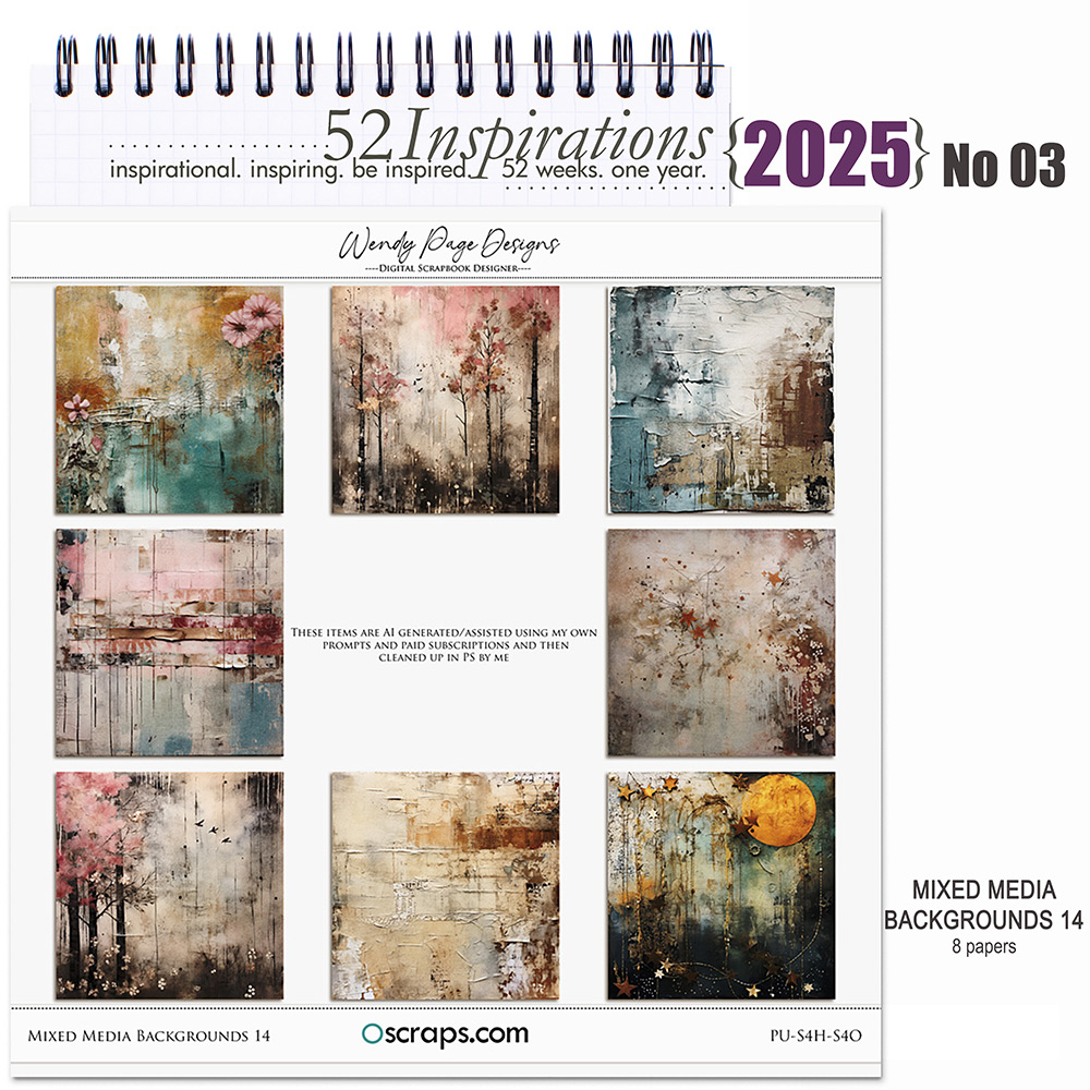 52 Inspirations 2025 no 03 Mixed Media Backgrounds 14 by Wendy Page Designs 