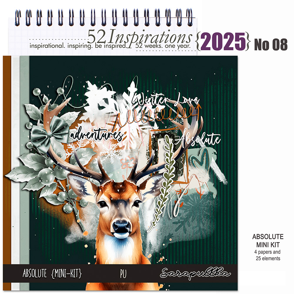 52 Inspirations 2025 No 08 Digiscrap MiniKit by Sarapulka Designs