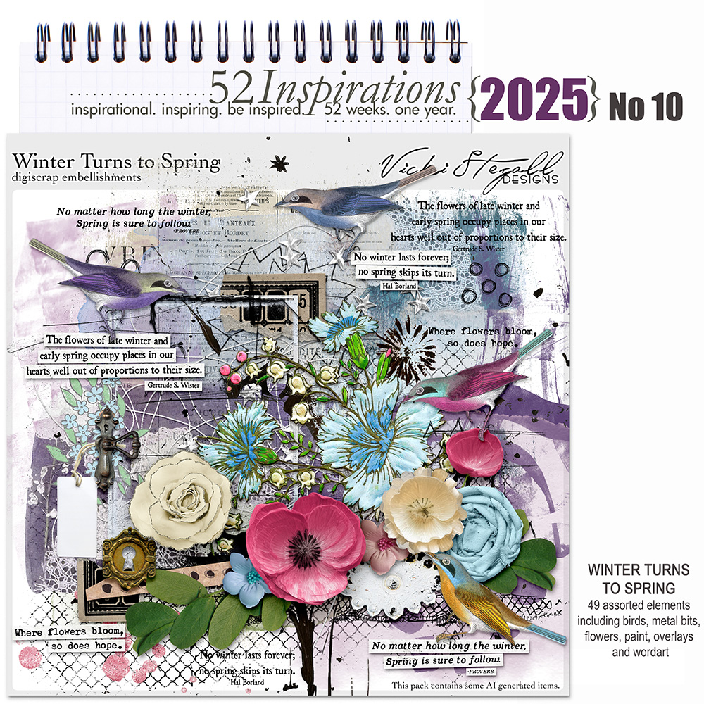 52 Inspirations 2025 No 10 Digiscrap elements by Vicki Stegall