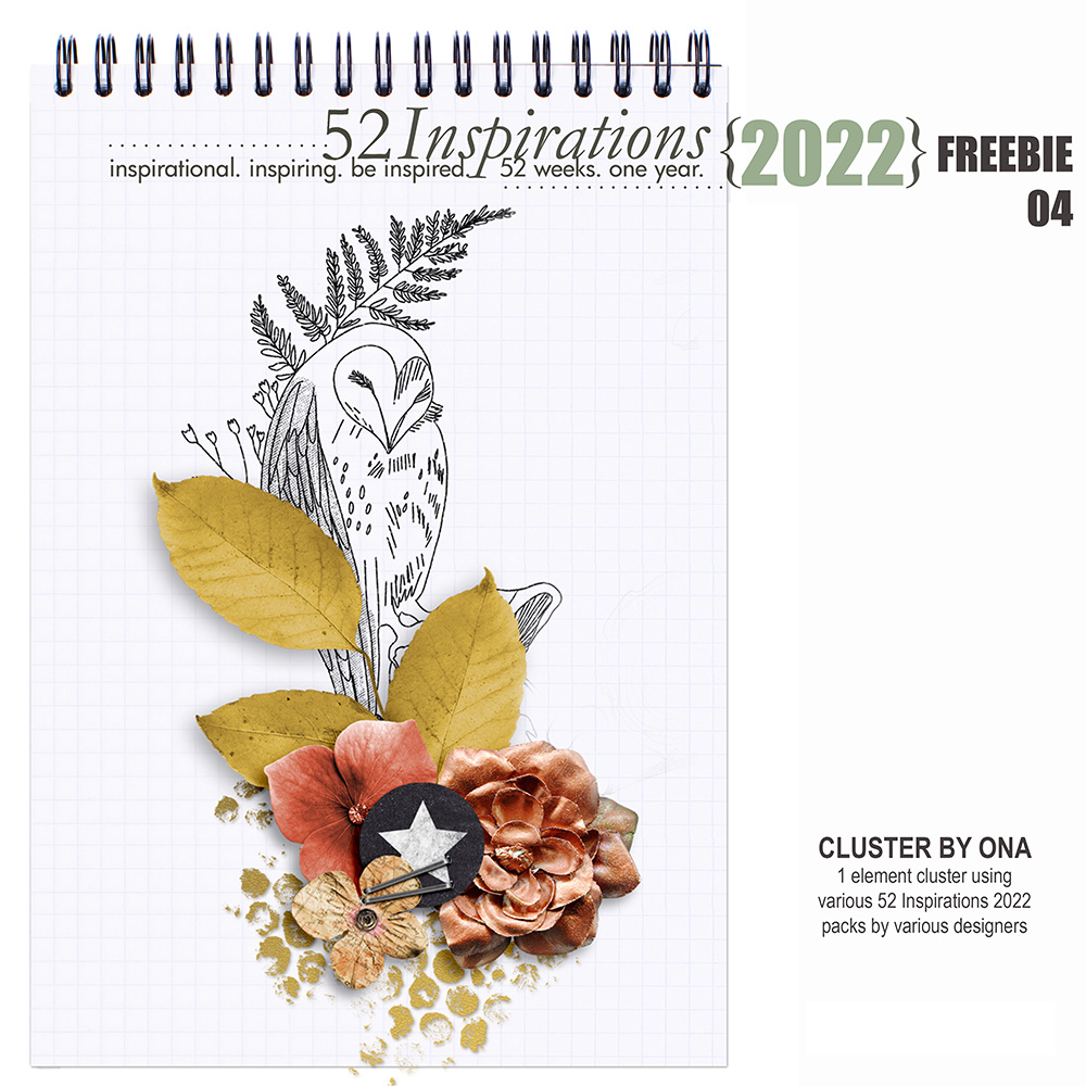 52 Inspirations 2022 Digital Scrapbook Cluster Freebie 04