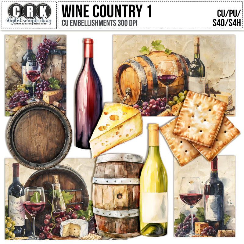 CU Wine Country Embellishments 1 by CRK
