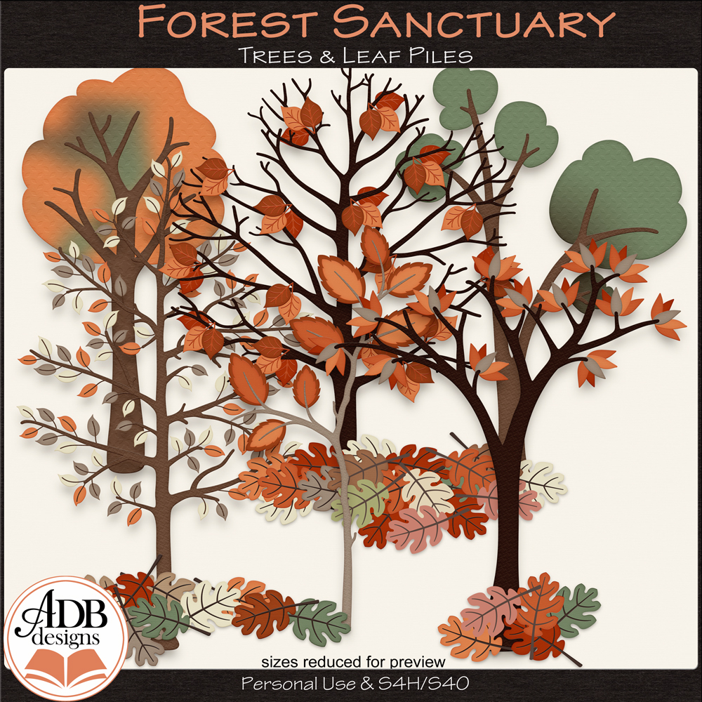 Forest Sanctuary Trees & Leaf Piles by ADB Designs