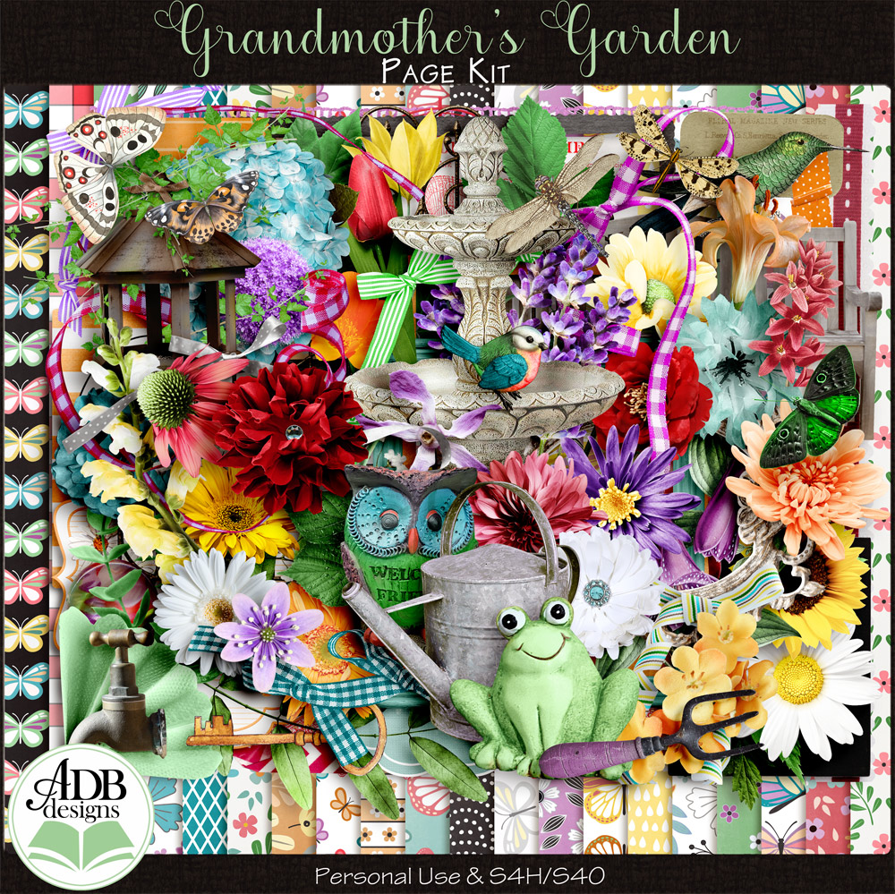 Grandmother's Garden Page Kit by ADB Designs