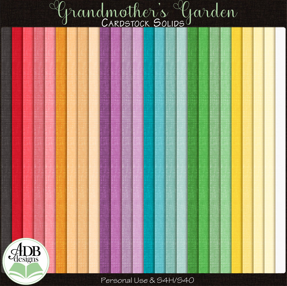 Grandmother's Garden Cardstock Papers by ADB Designs