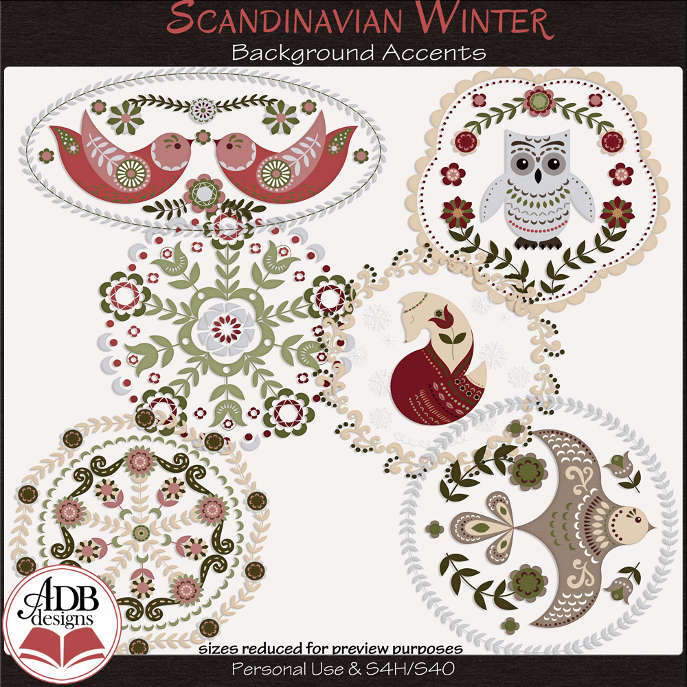 Scandinavian Winter Background Accents by ADB Designs