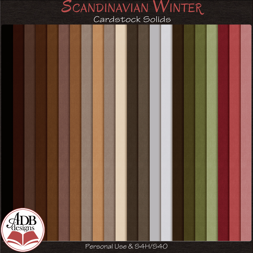 Scandinavian Winter Solid Papers by ADB Designs