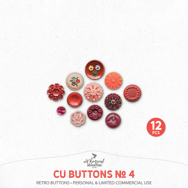 CU Buttons No 4 Retro Buttons