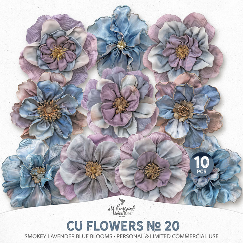 CU Flowers No 20 Smokey Lavender Blue Blooms