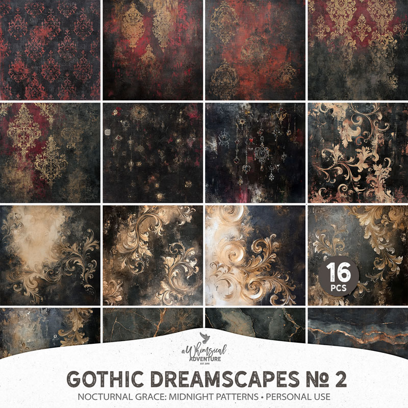 Gothic Dreamscapes No 2 Nocturnal Grace Midnight Patterns