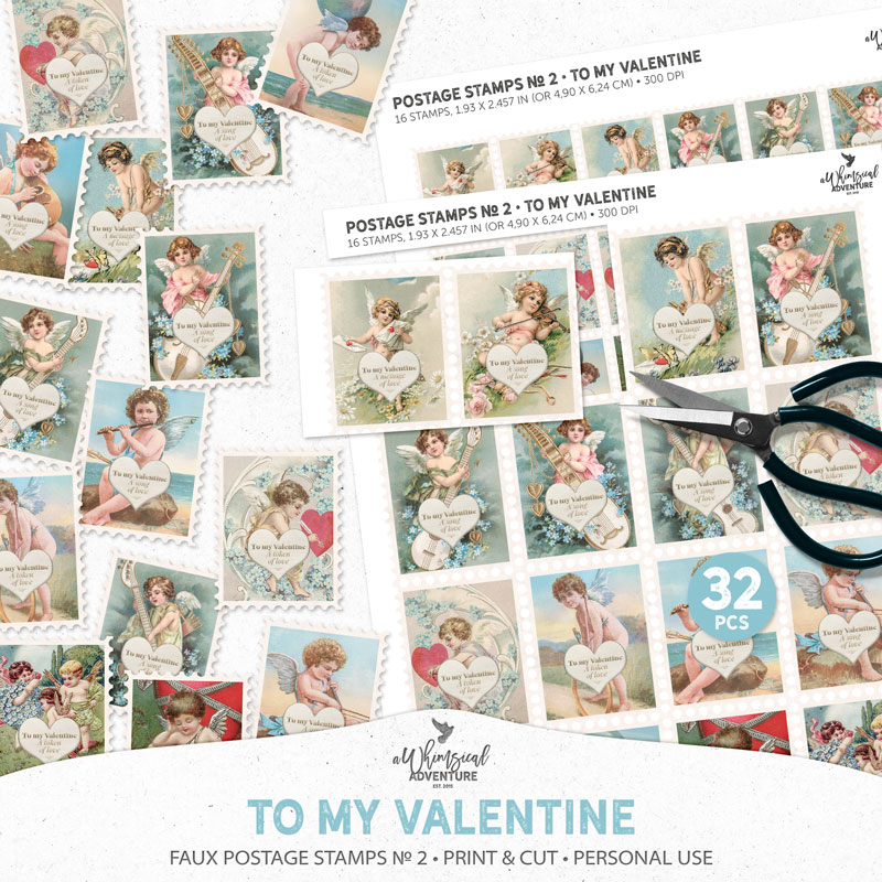 Postage Stamps No 2 To My Valentine