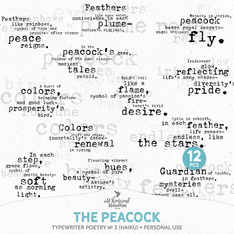 Typewriter Poetry No 3 The Peacock