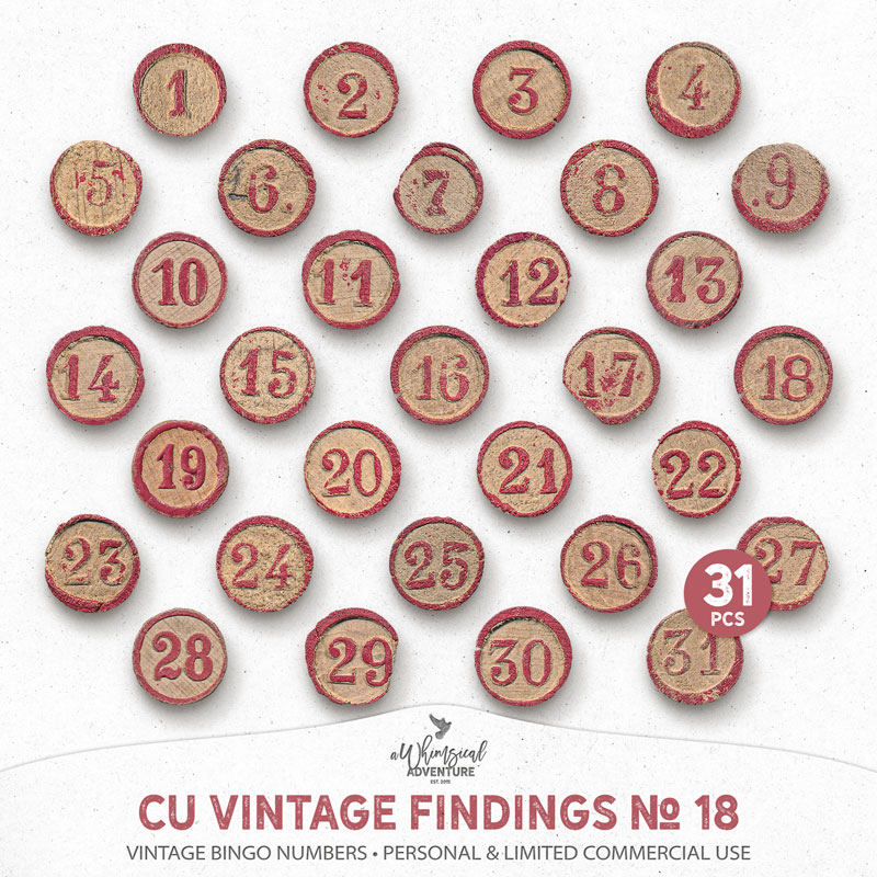 CU Vintage Findings No 18 Vintage Bingo Numbers