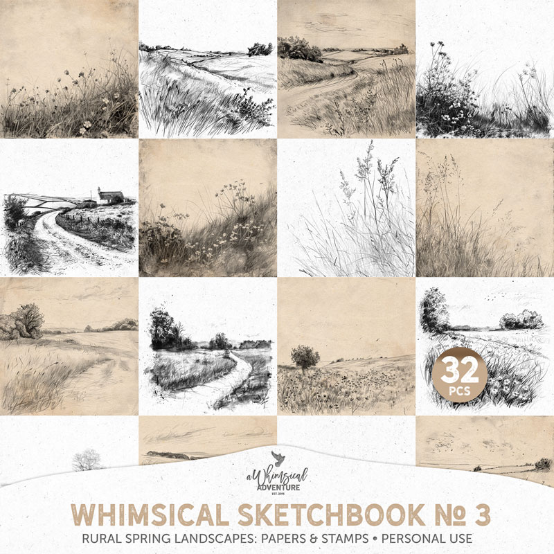 Whimsical Sketchbook No 3 Rural Spring Landscapes