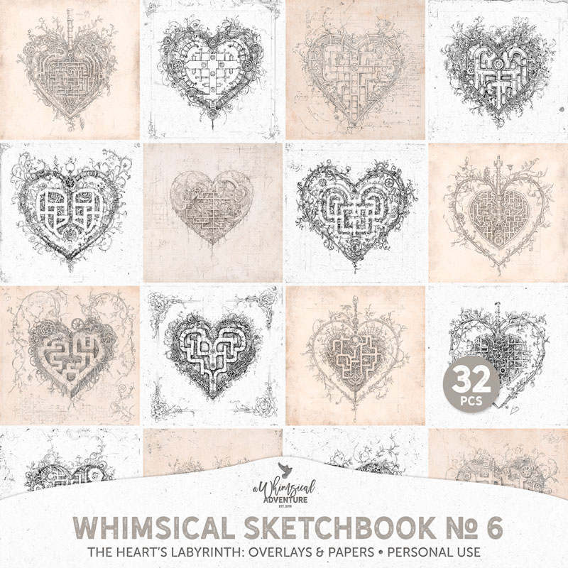 Whimsical Sketchbook No 6 The Heart's Labyrinth