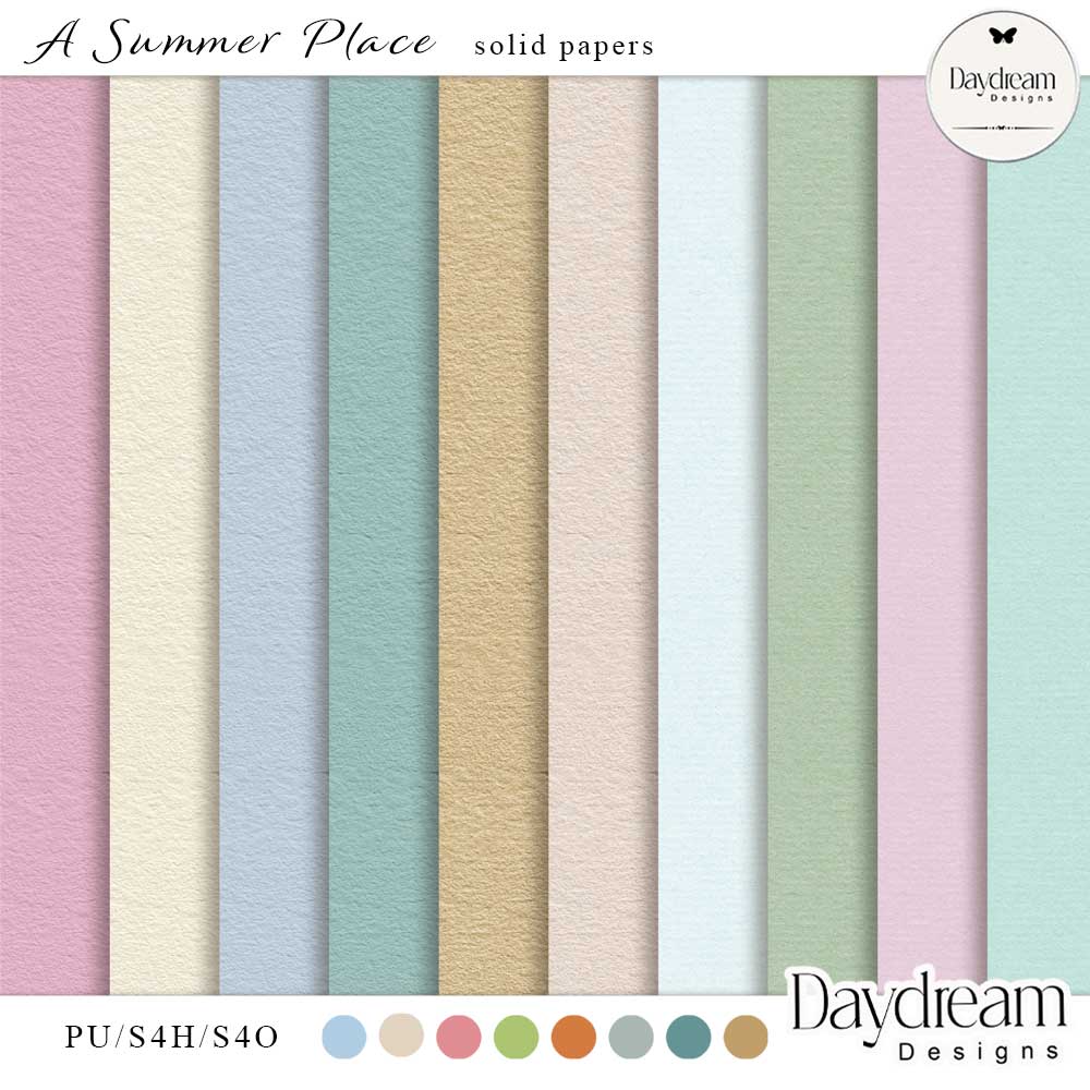 A Summer Place Solid Papers by Daydream Designs