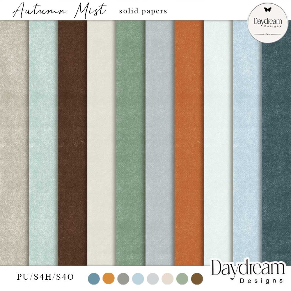 Autumn Mist Solid Papers by Daydream Designs