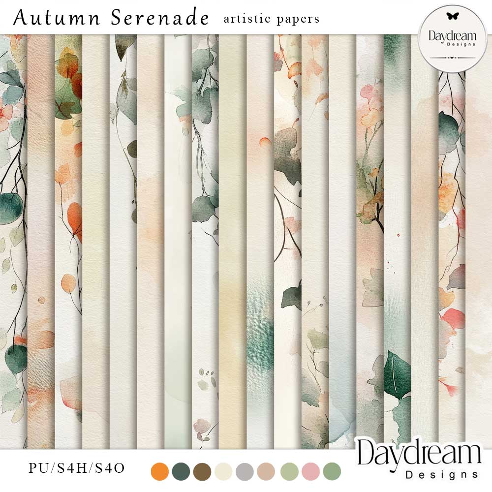 Autumn Serenade Artistic Papers by Daydream Designs  