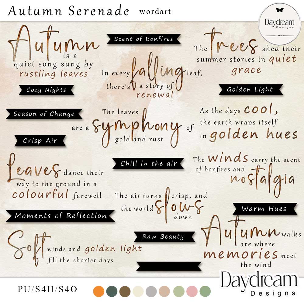 Autumn Serenade WordArt by Daydream Designs 