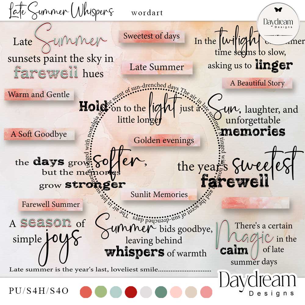 Late Summer Whispers WordArt by Daydream Designs  