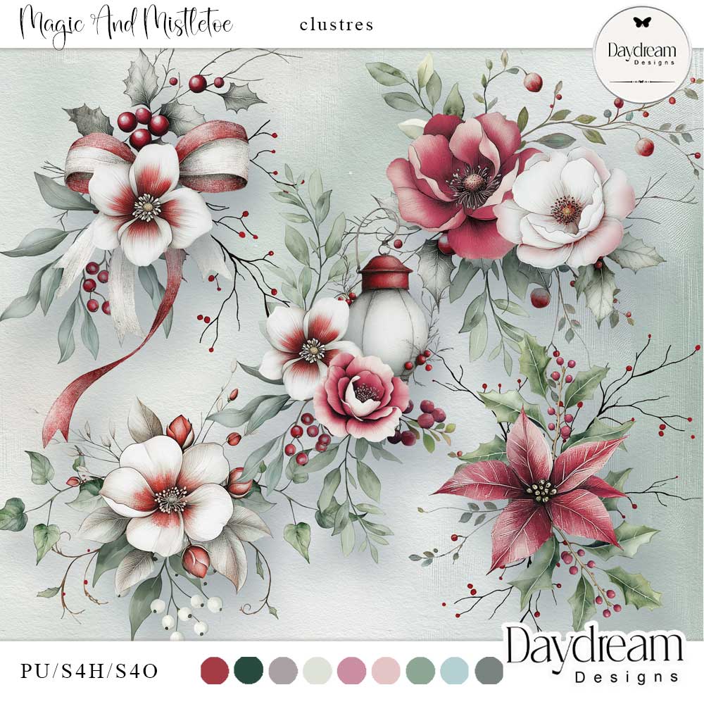 Magic And Mistletoe Clusters by Daydream Designs     