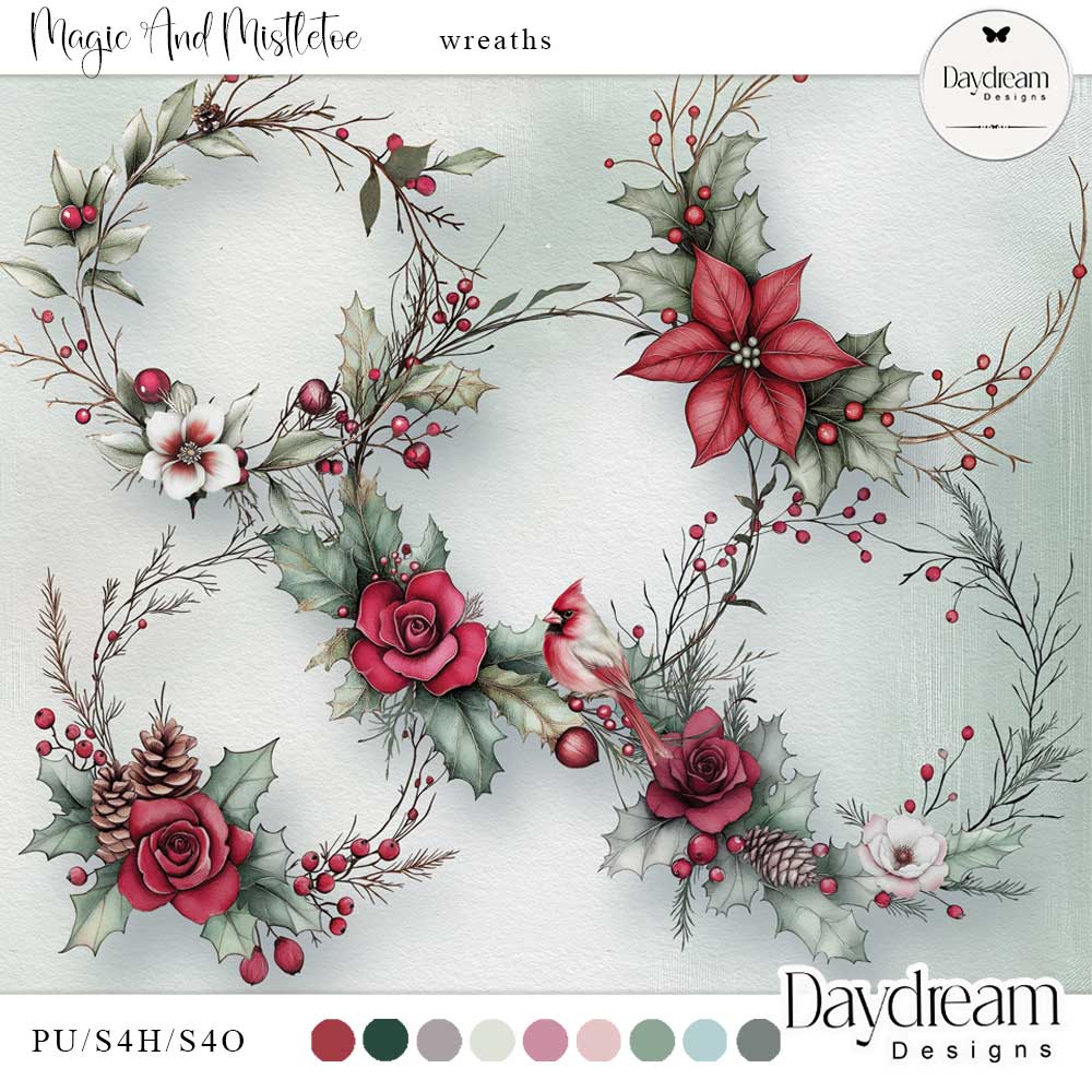 Magic And Mistletoe Wreaths by Daydream Designs    