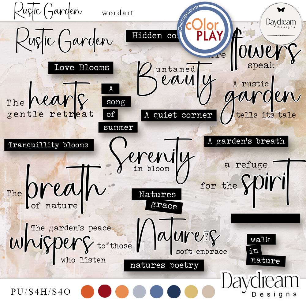 Rustic Garden WordArt by Daydream Designs 