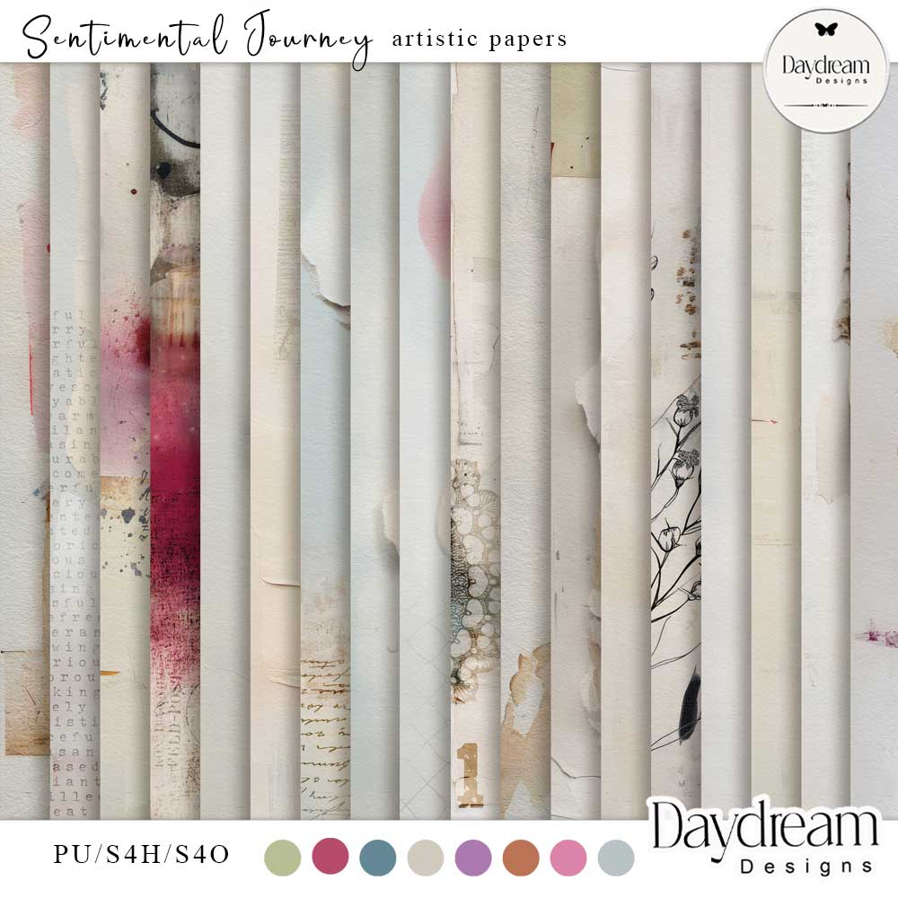 Sentimental Journey Artistic Papers by Daydream Designs 